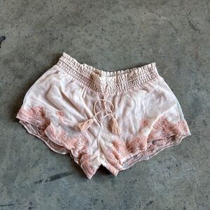 Gauzy peachy pink shorts